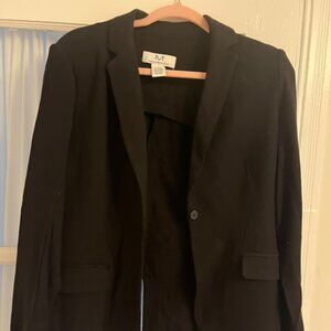 Magaschoni Collection Black Blazer Jacket Size Medium Jersey Knit Stretch